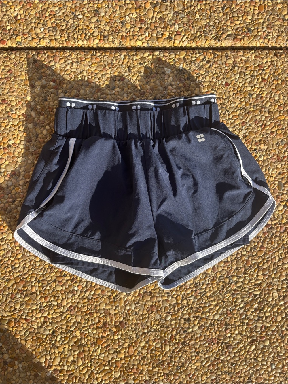 Sweaty Betty XXS Athletic Shorts Navy/White